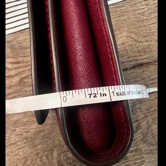 Tory Burch Emerson Chain Wallet Leather Cross Body Bag in Claret NWT - Picture 6 of 9